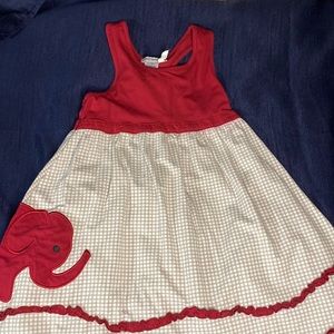 Beautiful girls red and grey dress